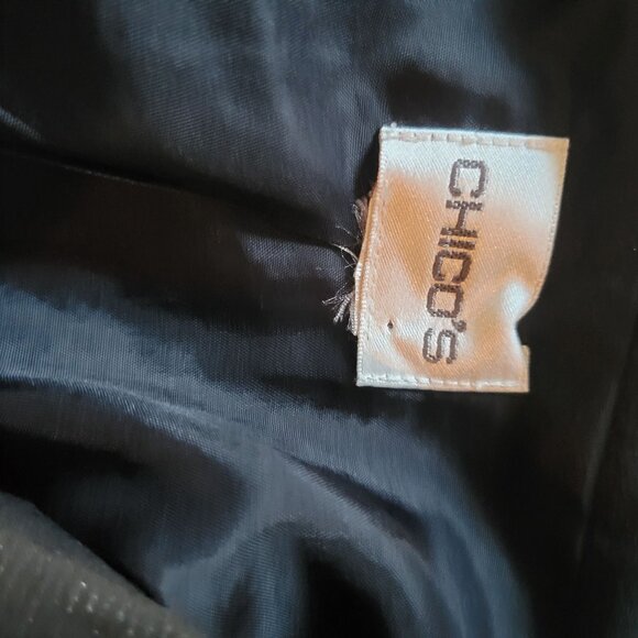 Chicos Black Button-Front Jacket With Pockets Linen XL - Picture 3 of 5